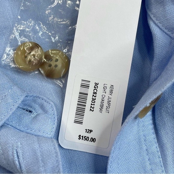 Soft Surroundings Kerry Jumpsuit. Light Chambray Linen Blend Cottagecore Sz 12P - Picture 2 of 13